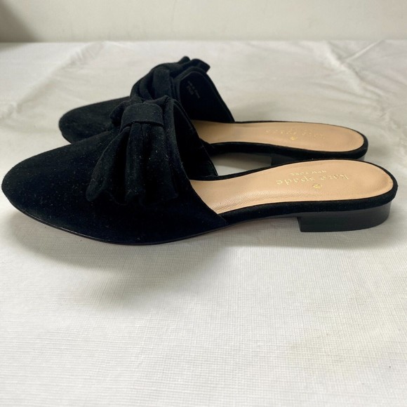 Kate Spade Black Mules Classic Suede Design - Picture 4 of 9